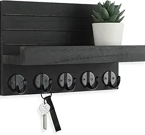 Key Holder for Wall, Decorative Key and Mail Holder with Shelf